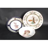 Three cabinet plates to include Fables Y