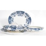 2 Albany blue and white ceramic platters