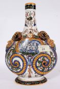 A 19th century French Gien moon flask va