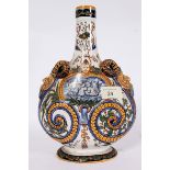 A 19th century French Gien moon flask va