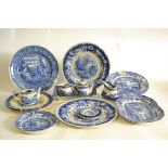 A collection of blue and white china by