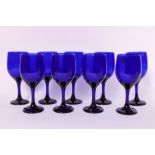 A collection of Bristol Blue glass style