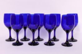 A collection of Bristol Blue glass style