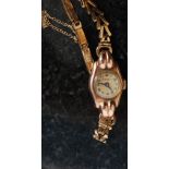 A Gruen 9ct gold ladies cocktail wrist w