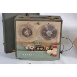 A vintage 1950's reel to reel twin recor