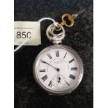 A silver 800 proof pocket watch by Samue