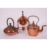 A good 19th century copper spirit kettle