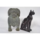 Two 20th century cast metal figures of a