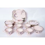 A 1930's Art Deco pink chintz pattern Tu