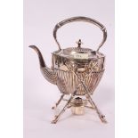 A silver spirit kettle