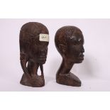 2 mid 20th century African tribal hardwo