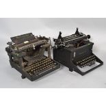 2 vintage early 20th century typewriters
