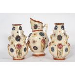A set of Victorian Majolica Pompeii vase