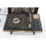 A retro portable record player having fa