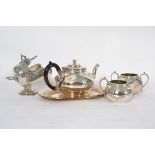 A silver plate service to  include  teap