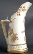 A Royal Worcester blush ivory tusk jug,