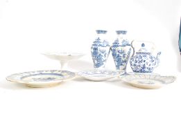 A  collection of blue and white china to