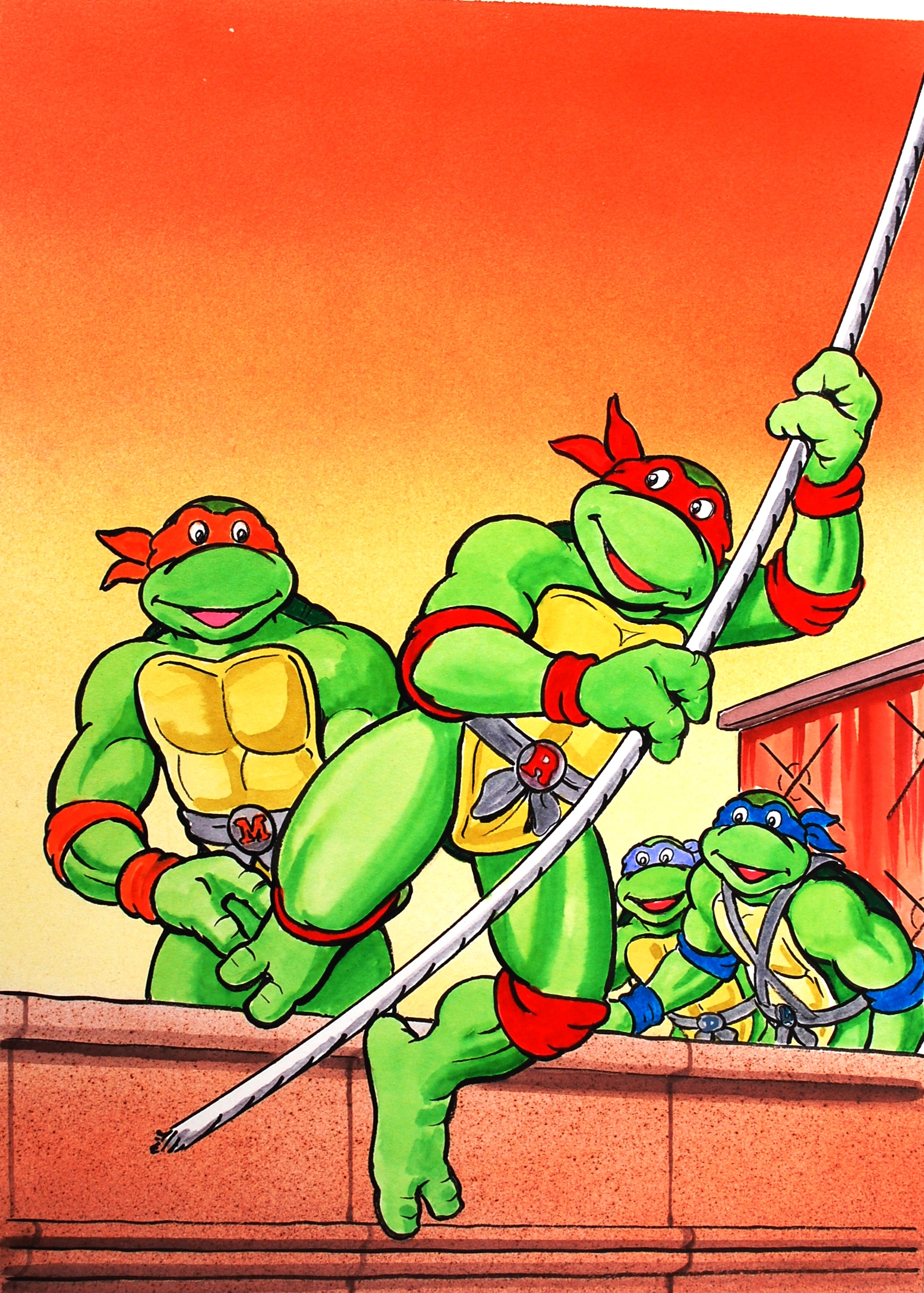 ORIGINAL TEENAGE MUTANT HERO TURTLES ART