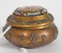 A 20th century miniature pot with inlaid