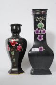 A large Shelley china vase having purple