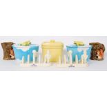 Two lots of Utterly Butterfly butter dishes along with a Butterlicious butter dish and a pair of