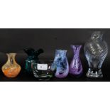 CAITHNESS; A collection of 20th century Caithness glass vases, to include several swirl design,