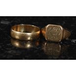 Two 9ct gold 375 rings,