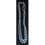 A decorative 20th century opaque glass bead Art Deco necklace of graduating form