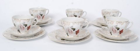 An original 18 piece chintz pattern tea service comprising of cups and saucers.