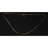 A ladies 9 ct gold box chain necklace 23g approx 68 cm long