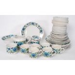 A large part Midwinter Marquis Of Queensbury designed dinner service, comprising of cups,