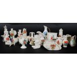 A good collection of crested china to include several unusual shapes, post box, teddy bear, piano,