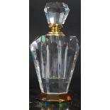 An Art Deco style cut glass perfume scent bottle, with stopper. 13.