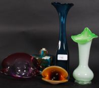 A collection of studio art glass from th