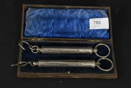 A cased set of twin silver plated 19th c