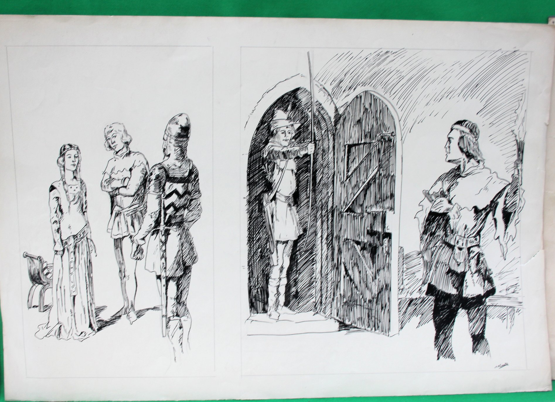 COOTE, MICHAEL; x 8 sketches on 5 pieces - Image 4 of 10