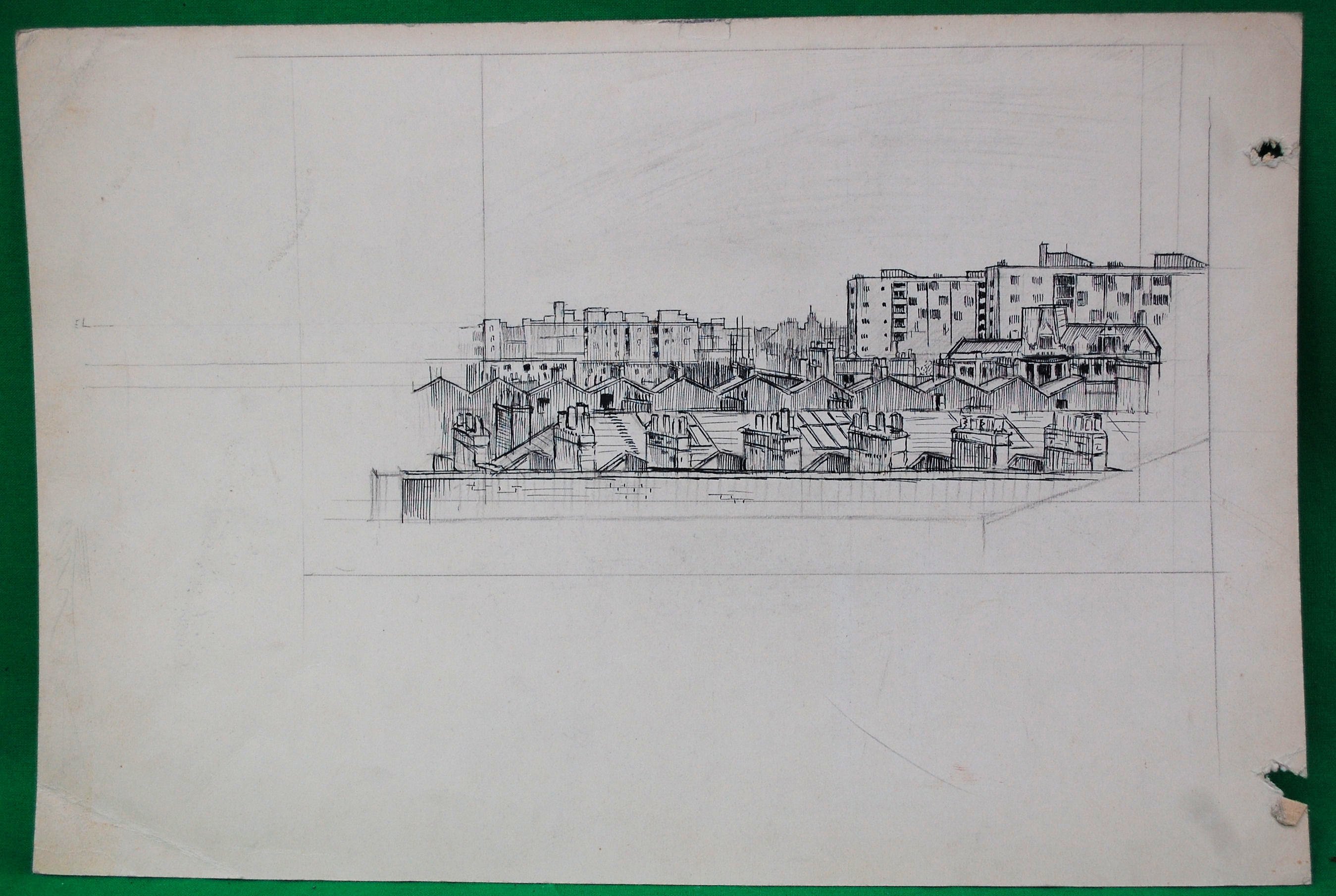 COOTE, MICHAEL; A pen and ink drawing on - Image 2 of 4