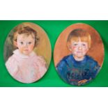 COOTE, MICHAEL; x 2 unframed, oval, oil