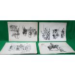 COOTE, MICHAEL; x 7 sketches on 5 pieces