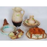 A collection of ceramics to include a West German vase, Wade dishes, Hornsea fauna, and other items.