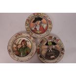 A collection of 3x Royal Doulton series ware plates - The Parson, The Falconer and The Mayor.