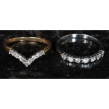 Two 9ct gold and diamond ladies rings