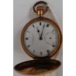 A Thomas Russell & Sons of Liverpool full hunter pocket watch having ceramic dial with roman