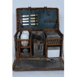 A vintage early 20th century motoring / automobile sports car picnic hamper.