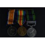 A World War One / medal group trio ( Afghanistan NWF India Medal 1919,