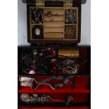 Two vintage assorted boxes of costume jewellery, comprising of 2x jewellery boxes,