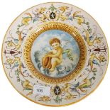 A rare and unusual 19th century Cantagalli style hand painted Majolica dish,