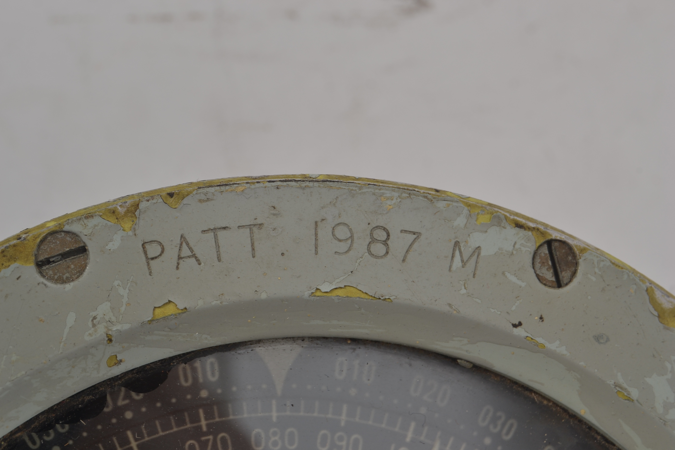 A vintage 20th century Military ? Naval compass having covered dial in military grey. - Image 2 of 3
