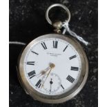 An early 20th century Kendal & Dent ' fine silver ' cased pocket watch, London.