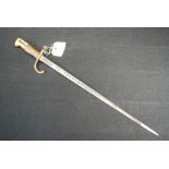 A 19th century French Gras Epee bayonet marked for St Etiennes 1878 to the blade with impressed